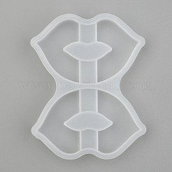 リップストロートッパーシリコンモールド装飾  ストローアタッチメントエポキシレジンキャストモールド  DIYクラフト作り用品用  ホワイト  72x57x6.5mm  内径：32x49mm&nbsp;DIY-J003-12