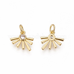 Brass Micro Pave Cubic Zirconia Charms&nbsp;ZIRC-F095-02