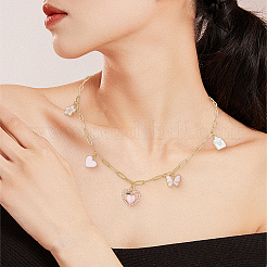 304ステンレススチールペーパークリップチェーンネックレス＆ブレスレットジュエリーセット  ゴールドカラー  18.50~18.70インチ（47~47.5cm）&nbsp;SJEW-SC0001-07G