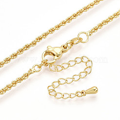 2mm Brass Rope Chain Necklaces for Men Women&nbsp;NJEW-G160-20G