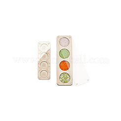 2Pcs 2 Styles 4/8 Slots Rectangle Wood Beads Display Case with Magnetic Lid&nbsp;ODIS-PH0001-73