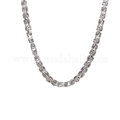 男性用ステンレススチール製ビザンチンチェーンネックレス＆ブレスレットセット  ステンレス鋼色  700mm&nbsp;WGE5587-03