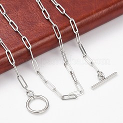 Non-Tarnish Unisex 304 Stainless Steel Paperclip Chain Necklaces&nbsp;X-NJEW-H215-04P