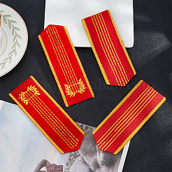 舞台公演用 4組 2スタイル 布製プロ制服肩章  レッド  132~143x49~51x3~4mm  2ペア/スタイル&nbsp;AJEW-FH0005-76