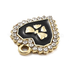 合金ラインストーンペンダント  エナメル  UVメッキ  ちょう結びとハート  ゴールドカラー  18.5x16.5x3mm  穴：1.8mm&nbsp;FIND-U026-14G
