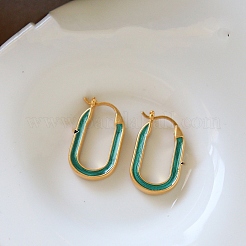 Brass Enamel Hoop Earrings&nbsp;WG72E93-01