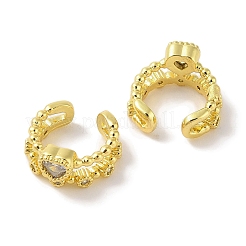 Brass Micro Pave Clear Cubic Zirconia Cuff Earrings for Women&nbsp;EJEW-I305-01G