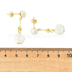 Natural Trochid Shell/Trochus Shell Stud Dangle Earrings for Women&nbsp;EJEW-JE07272