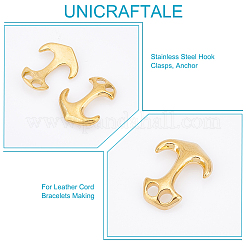 10Pcs Ion Plating(IP) 304 Stainless Steel Hook Clasps&nbsp;STAS-UN0048-07