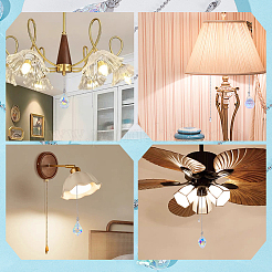 6Pcs Glass Charms Ceiling Fan Pull Chain Extenders&nbsp;HJEW-CP00044