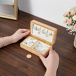 Rectangle Wooden Jewelry Organizer Magnetic Boxes&nbsp;CON-WH0112-073A