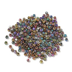 電気メッキガラスビーズ  ラウンド  黄金メッキ  ミックスカラー  3x2mm  穴：0.9mm  500個/セット&nbsp;GLAA-Q120-02B