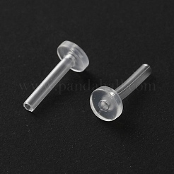 シリコン製ピアスキャッチ  透明耳カニューレ  透明  7x3mm  穴：0.7mm&nbsp;SIL-WH20010-01B