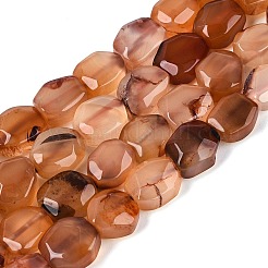 染色・加熱された天然瑪瑙ビーズ連売り  ナゲット  多面カット  ペルー  9~13x8~12x3.5~8.5mm  穴：1~1.2mm  約32~36個/連  14.76~15.35インチ（37.5~39cm）&nbsp;G-N359-15A-09