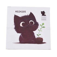 動物柄のPVC防水粘着ステッカー  壁のステッカー  猫の形  112~120x113~120x0.2mm&nbsp;STIC-K001-04E