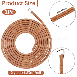 牛革コード1.83m×1本  ラウンド  DIYクラフト用  キャメル  5mm  約2.00ヤード（1.83m）/セット&nbsp;OCOR-CL0001-21B