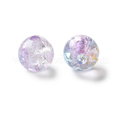 クリアクラックアクリルビーズ  ドローベンチスタイル  ラウンド  ツートン  ライラック  8x7.5mm  穴：2mm  1923個/ 500g&nbsp;DACR-D300-01B-8mm