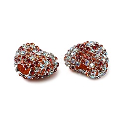 Sparkling Acrylic Heart Beads with Rhinestone Embellishment&nbsp;OACR-NH0001-02A-01