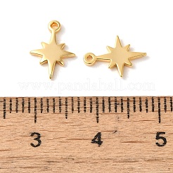真鍮製チャーム  星のチャーム  18KGP本金メッキ  10.5x7.5x1mm  穴：0.8mm&nbsp;X-KK-F087-01G-01