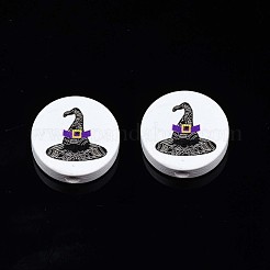 Halloween Printed Natural Wood Beads&nbsp;WOOD-T021-84