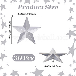 アイアン製カボション  スター  プラチナ  79.5x79.5x0.5mm&nbsp;IFIN-WH20009-01C-P