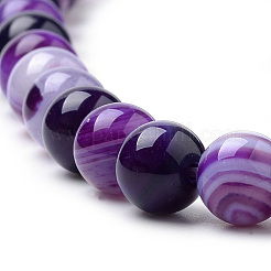 Natural Striped Agate/Banded Agate Beads Strands&nbsp;X-G-S259-04F-6mm