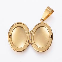 Ion Plating(IP) 304 Stainless Steel Locket Pendants&nbsp;STAS-H389-28G