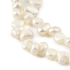 天然養殖淡水パールビーズ連売り  トップ掘削  研磨両側  古いレース  5~6mm  穴：0.5mm  約35個/連  6.69インチ（17cm）&nbsp;PEAR-A006-18A