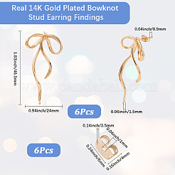 6Pcs Brass Stud Earring Finding&nbsp;KK-BBC0019-96A