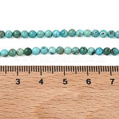 天然石湖北ターコイズビーズ連売り  スムーズなラウンド  3.5mm  穴：0.6mm  約113個/連  15.55''（39.5センチメートル）&nbsp;G-P629-D01-01