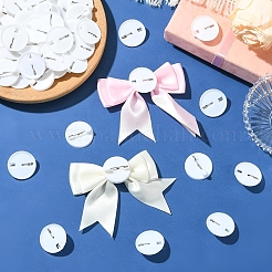 丸いプラスチック製のブローチ台座  フラットラウンドい無地のバッジボタン部品（鉄製のピン付き）  ホワイト  55x6mm&nbsp;KY-D025-02B