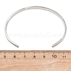 女性用304ステンレススチールカフバングル  ステンレス鋼色  内径：2-1/2x1-7/8インチ（6.2x4.8cm）&nbsp;BJEW-Z146-05P