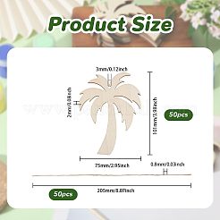 ココナッツツリーDIYペイント材料木製ペンダントセット10個  ジュートロープ付き  アンティークホワイト  101x75x2mm  穴：3mm&nbsp;DIY-WH0759-19