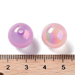 UVメッキ虹色アクリルビーズ  ABカラー  ラウンド  ミックスカラー  14x13.5mm  穴：2mm&nbsp;MACR-D032-04