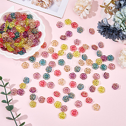 180Pcs 6 Colors Transparent Acrylic Buttons&nbsp;DIY-CY0002-02