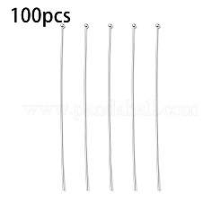 100本真鍮ボールヘッドピン  銀  70x0.7mm  21ゲージ  ヘッド：1.85mm&nbsp;KK-YW0002-42S