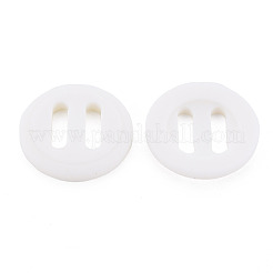 2  - 正孔樹脂ボタン  フラットラウンド  ホワイト  25x4mm  穴：3.5x11mm&nbsp;BUTT-N018-044