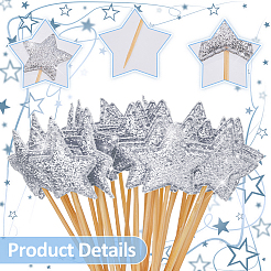 80Pcs Star Cloth Cake Insert Card Decoration&nbsp;AJEW-DC0003-54A