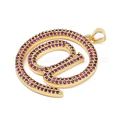 Brass Micro Pave Cubic Zirconia Pendants&nbsp;KK-S526-13G-A