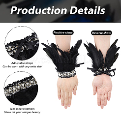Feather Bracelets Wrist Band&nbsp;BJEW-WH20002-16B