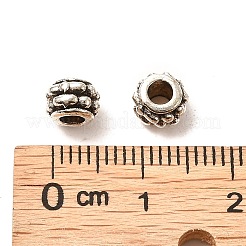 チベット風ビーズ  鉛フリー＆カドミウムフリー＆ニッケルフリー  ロンデル  アンティークシルバー  直径約6.5mm  厚さ4.5mm  穴：3mm&nbsp;K091V042