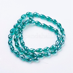 Electroplate Glass Beads Strands&nbsp;EGLA-R008-15x10mm-M