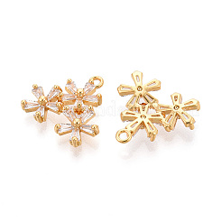 Brass Micro Pave Cubic Zirconia Pendants&nbsp;KK-N263-43G