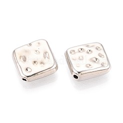 CCBプラスチックビーズ  菱形  プラチナ  15x15x4.5mm  穴：1.5mm&nbsp;CCB-N006-59P