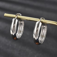 201 ステンレススチールフープピアス  304ステンレスピン付き  ステンレス鋼色  20.5x3mm&nbsp;LS-EJEW-P304-15B-P