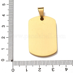 304ステンレスペンダント  長方形のチャーム  真空めっき  ゴールドカラー  35x22x2.5mm  穴：7x5mm&nbsp;STAS-F323-05G