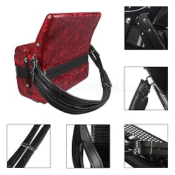 Puレザーアコーディオンショルダーハーネスストラップ  合金調整可能なバックル付き  キャメル  44x25x13mm&nbsp;FIND-WH0052-84B