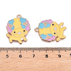 合金ペンダント  エナメル  犬チャーム  ライトカーキ  25x19x1.3mm  穴：1.6mm&nbsp;ENAM-Z008-01A-KCG