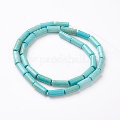 天然マグネサイトビーズ連売り  染め＆加熱  コラム  12~14x4~5mm  穴：1mm  約30個/連  15.3インチ（39cm）&nbsp;TURQ-E024-01A