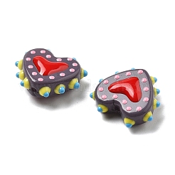 Baking Paint Glass Bumpy Beads Heart&nbsp;LAMP-V001-07A